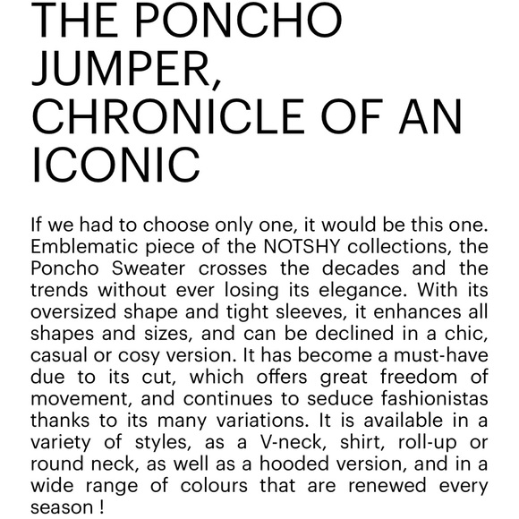 NOTSHY Faustine V-Neck Cashmere Poncho Sweater size S/M - Picture 13 of 13